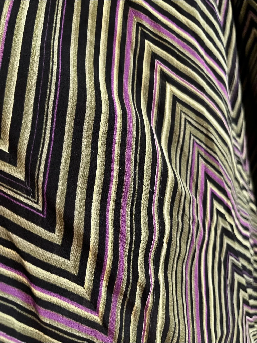 WHIMSIGOTH Y2K GREEN & PURPLE 100% SILK SKIRT - SIZE 16